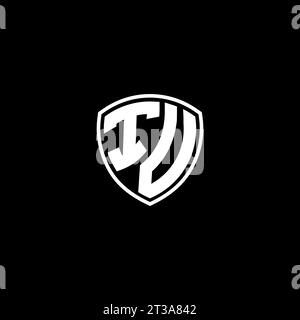 Das IV-Logo mit Monogramm-Emblem und Design-Ideen in Schildform Stock Vektor