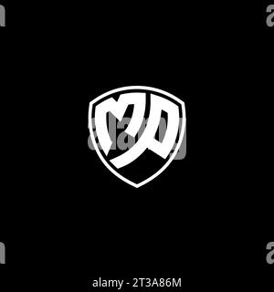 Monogramm-Emblem mit MP-Logo und Designideen für Schildform Stock Vektor