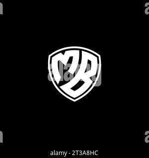 MB-Logo-Monogramm-Emblem-Stil mit Ideen für das Design der Schildform Stock Vektor