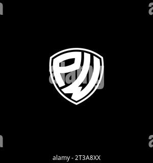 PW-Logo mit Monogramm-Emblem und Design-Ideen in Schildform Stock Vektor