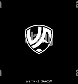 VF-Logo mit Monogramm-Emblem und Ideen für die Designvorlage in Schildform Stock Vektor