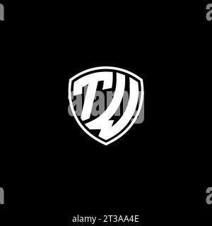 TW-Logo mit Monogramm-Emblem und Design-Ideen in Schildform Stock Vektor