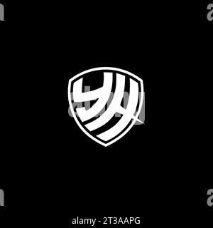 YH-Logo mit Monogramm-Emblem und Design-Ideen in Schildform Stock Vektor