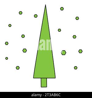 Symbol des neuen Jahres. Weihnachtsbaum. Illustration mit Kritzeleien. Postkartendesign. Isolierter Vektor Stock Vektor