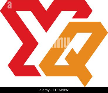 YQ-Logo mit negativem Raum, YQ-Monogramm, Initial YQ-Logo, YQ-Logo, Symbol, Vektor Stock Vektor
