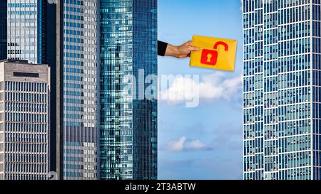 Symbolische Darstellung eines Pfeifenblasers oder Informanten Stockfoto