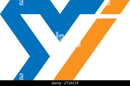 Yi-Logo mit negativem Raum, Yi-Monogramm, Initial Yi-Logo, Yi-Logo, Icon, Vektor Stock Vektor