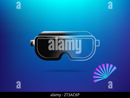 Weihnachtsfestival virtuelle Realität Freizeit Spiel Wissenschaft elektronische Ausrüstung 3D digitale futuristische Technologie Vektor Illustration Stock Vektor