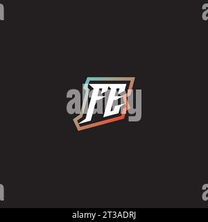 Das coole Logo mit FE-Buchstaben zeigt erste und coole Ideen für Farbabstufungen Stock Vektor