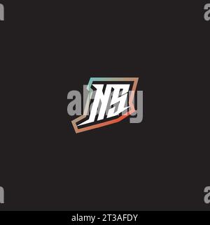 Das coole Logo mit NS-Letter zeigt erste und coole Ideen für Farbabstufungen Stock Vektor