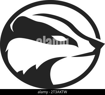 Badger-Logo-Vorlage isoliert. Markenidentität. Symbol abstrakte Vektorgrafik Stock Vektor