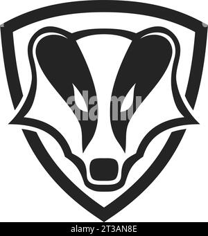 Badger-Logo-Vorlage isoliert. Markenidentität. Symbol abstrakte Vektorgrafik Stock Vektor