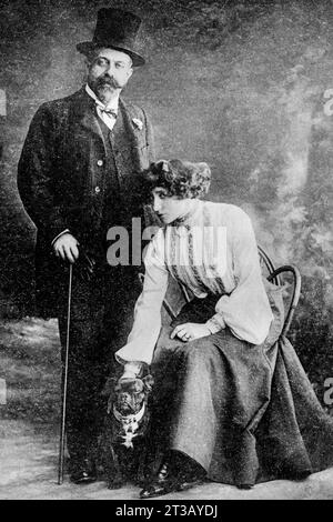 Fotografie , Porträt von Sidonie Gabrielle Colette ( 1873–1954 ) und seinem Ehemann Henry Gauthier Villars bekannt als Willy ( 1859–1931 ) Stockfoto