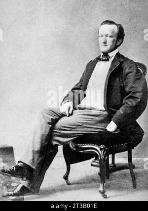 Porträt des Komponisten Richard Wagner (1813–1883). Deutscher Komponist, Theaterregisseur, Polemiker und Dirigent, der vor allem für seine Opern bekannt ist Stockfoto
