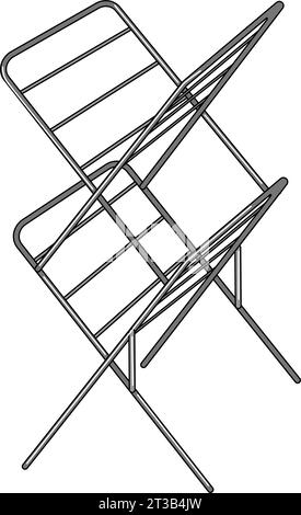 Haushaltskleidung Trockengestell Karikaturvektor Illustration Stock Vektor