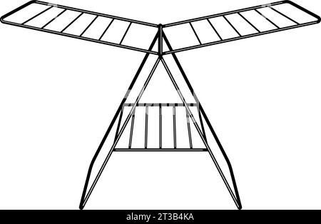 Hausarbeit Kleidung Trockengestell Cartoon Vektor Illustration Stock Vektor