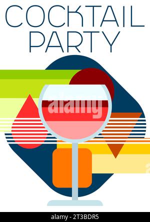Einladung zur Cocktailparty. Abstrakter Hintergrund mit stilisiertem Getränk. Stock Vektor
