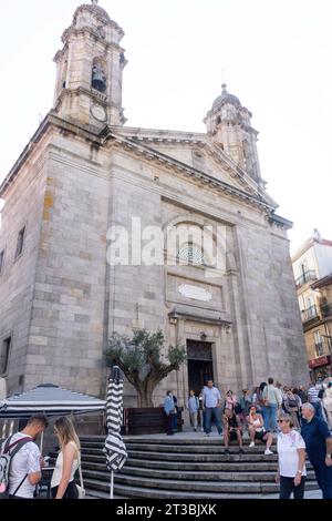 Basílica de Santa María de Vigo, Praza Igrexa, Altstadt, Vigo, Provinz Pontevedra, Galicien, Königreich Spanien Stockfoto