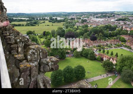 Der Blick vom Salisbury Cathedral Turm Stockfoto