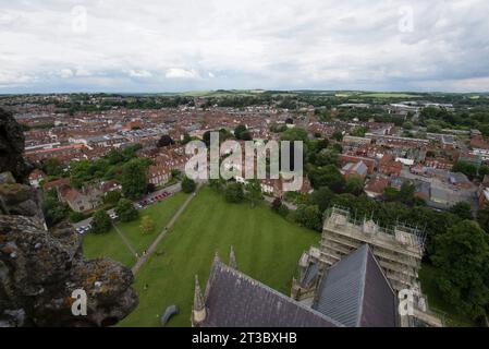 Der Blick vom Salisbury Cathedral Turm Stockfoto