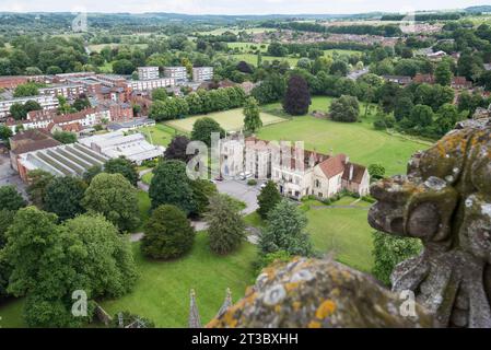 Der Blick vom Salisbury Cathedral Turm Stockfoto