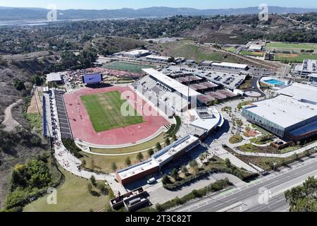 Ein allgemeiner Gesamtanblick auf das Hilmer Lodge Stadium, den Aquatics Complex und die Tennisanlage am Mt. San Antonio College, Samstag, 21. Oktober 2023, in Walnut, Kalif. Stockfoto