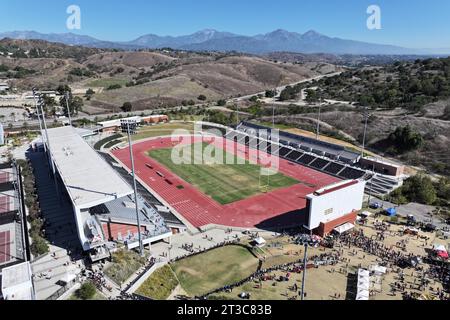 Eine allgemeine Gesamtansicht auf das Hilmer Lodge Stadium am Mt. San Antonio College, Samstag, 21. Oktober 2023, in Walnut, Kalif. Stockfoto