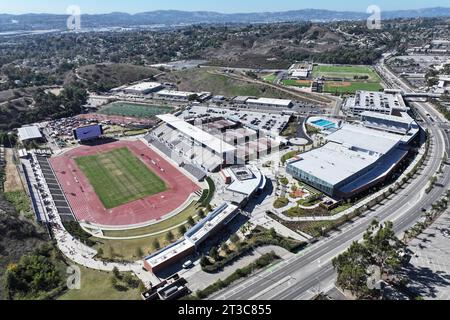 Ein allgemeiner Gesamtanblick auf das Hilmer Lodge Stadium, den Aquatics Complex und die Tennisanlage am Mt. San Antonio College, Samstag, 21. Oktober 2023, in Walnut, Kalif. Stockfoto