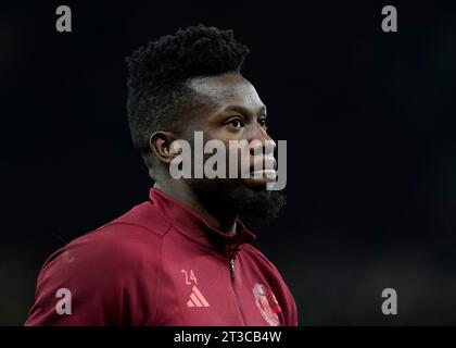 Manchester, Großbritannien. Oktober 2023. André Onana von Manchester United während des Spiels der UEFA Champions League in Old Trafford, Manchester. Der Bildnachweis sollte lauten: Andrew Yates/Sportimage Credit: Sportimage Ltd/Alamy Live News Stockfoto