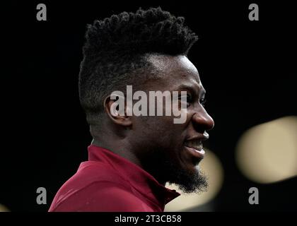 Manchester, Großbritannien. Oktober 2023. André Onana von Manchester United während des Spiels der UEFA Champions League in Old Trafford, Manchester. Der Bildnachweis sollte lauten: Andrew Yates/Sportimage Credit: Sportimage Ltd/Alamy Live News Stockfoto