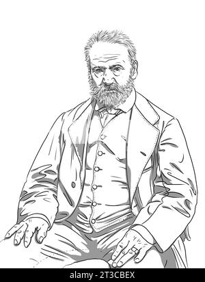 Porträt von Victor Hugo, dem berühmten französischen Schriftsteller und Autor von The Miserables Stockfoto