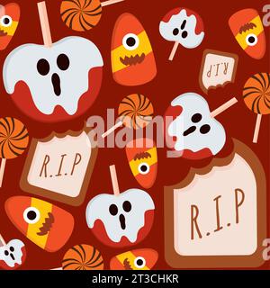 Halloween Bonbons nahtlose Muster Hintergrund Vektor Stock Vektor