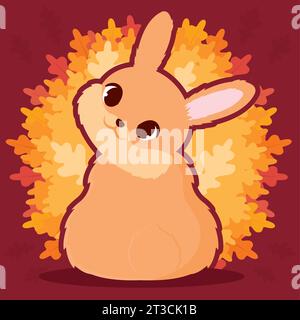 Isolierter niedlicher Hase Herbsttier Charakter Vektor Stock Vektor