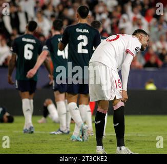 Sevilla, Spanien. Oktober 2023. UEFA Champions League Fußball Spiel Sevilla gegen Arsenal im Ramon Zanchez Pizjuan Stadium. Sevilla 24. oktober 2023 Sevilla 24/10/2023 FASE DE GRUPOS DE LA UEFA CHAMPIONS LEAGUE ESTADIO SANCHEZ-PIZJUAN SEVILLA FC-ARSENAL 900/Cordon PRESS Credit: CORDON PRESS/Alamy Live News Stockfoto