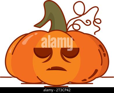 Isolierte farbige gruselige geschnitzte halloween Kürbis Icon Vektor Stock Vektor