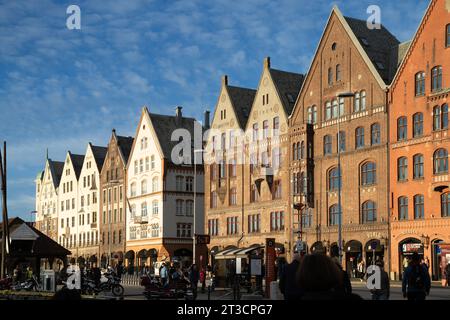 Bryggen Hansa Quarter, Hansakvarteret Bryggen, Norwegen Stockfoto