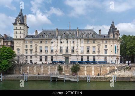 Justizpolizeigebäude, erbaut 1875, 36, Quai des Orfevres, Paris Frankreich Stockfoto