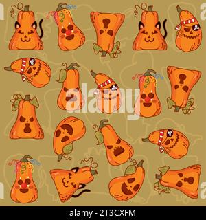 Halloween Kürbis nahtlose Muster Hintergrund Vektor Stock Vektor