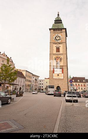 Stadtturm Enns gilt als älteste Stadt Österreichs, an der Donau und Enns gelegen, Stadtrecht von 1212, Enns, Linz-Land, Oberösterreich Stockfoto