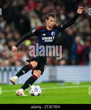 Peter Ankersen beim Gruppenspiel der UEFA Champions League in Old Trafford, Manchester. Bilddatum: Dienstag, 24. Oktober 2023. Stockfoto