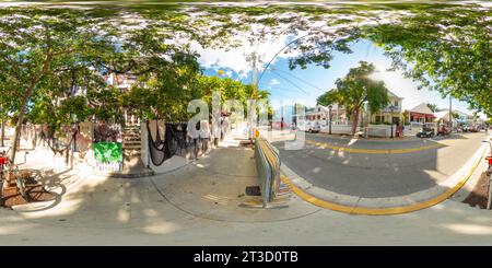 360 Grad Panorama Ansicht von Key West, FL, USA - 21. Oktober 2023: