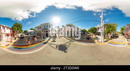 360 Grad Panorama Ansicht von Key West, FL, USA - 21. Oktober 2023: