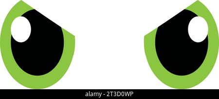 Isolierte gruselige grüne Augen Halloween Vektor Stock Vektor