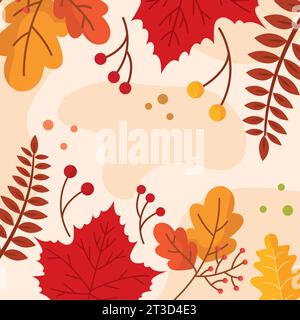 Herbst-Saison-Muster Hintergrund mit Blättern Vektor Stock Vektor