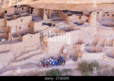 Die alten Klippenhäuser im Mesa Verde National Park in Colorado stammen aus der Zeit vor 1300 v. Chr. Stockfoto