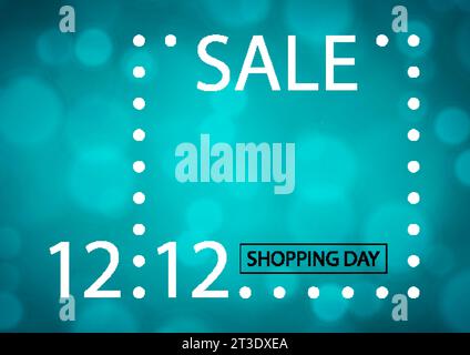 12,12 Shopping Day Sale Poster oder Flyer Design auf farbigem Hintergrund für Banner, Poster oder Website für den globalen Shopping World Tag 12 dezember für Stock Vektor