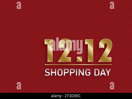 12,12 Shopping Day Sale Poster oder Flyer Design auf farbigem Hintergrund für Banner, Poster oder Website für den globalen Shopping World Tag 12 dezember für Stock Vektor