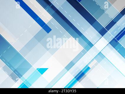 Grau und blau minimale Zusammensetzung mit geometrischen diagonalen Formen. Abstrakter weißer Cyan-Vektor-Konzept-technischer Hintergrund Stock Vektor