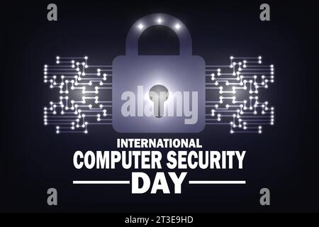 Internationaler Tag Der Computersicherheit. Vektor-Illustration für Hintergrund, Banner, Karte, Poster, Flyer Stock Vektor