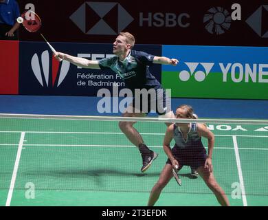 Frankreich - 24.10.2023, Robin Tabeling und Selena Piek aus den Niederlanden während der Yonex Internationaux de France 2023, Super 750 Badminton HSBC BWF World Tour am 24. Oktober 2023 in der Glaz Arena in Cesson-Sévigné, Frankreich - Foto Laurent Lairys/DPPI Credit: DPPI Media/Alamy Live News Stockfoto